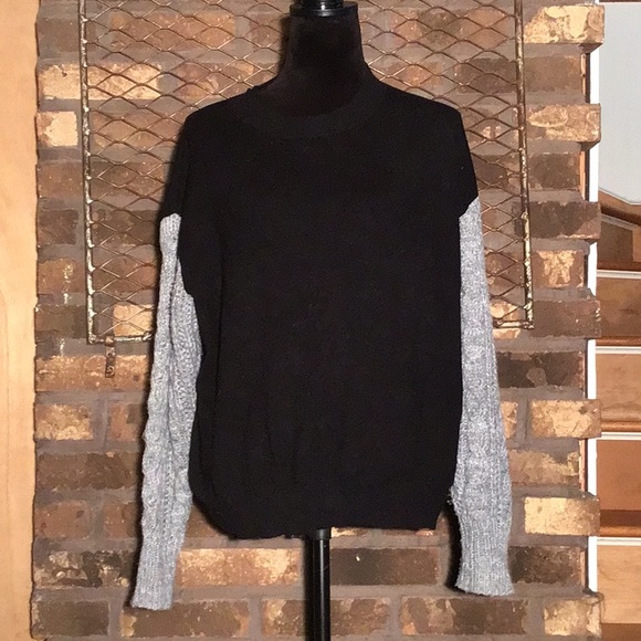 Anama by Anthropologie multi fabric pullover sweater black gray S - Picture 1 of 4